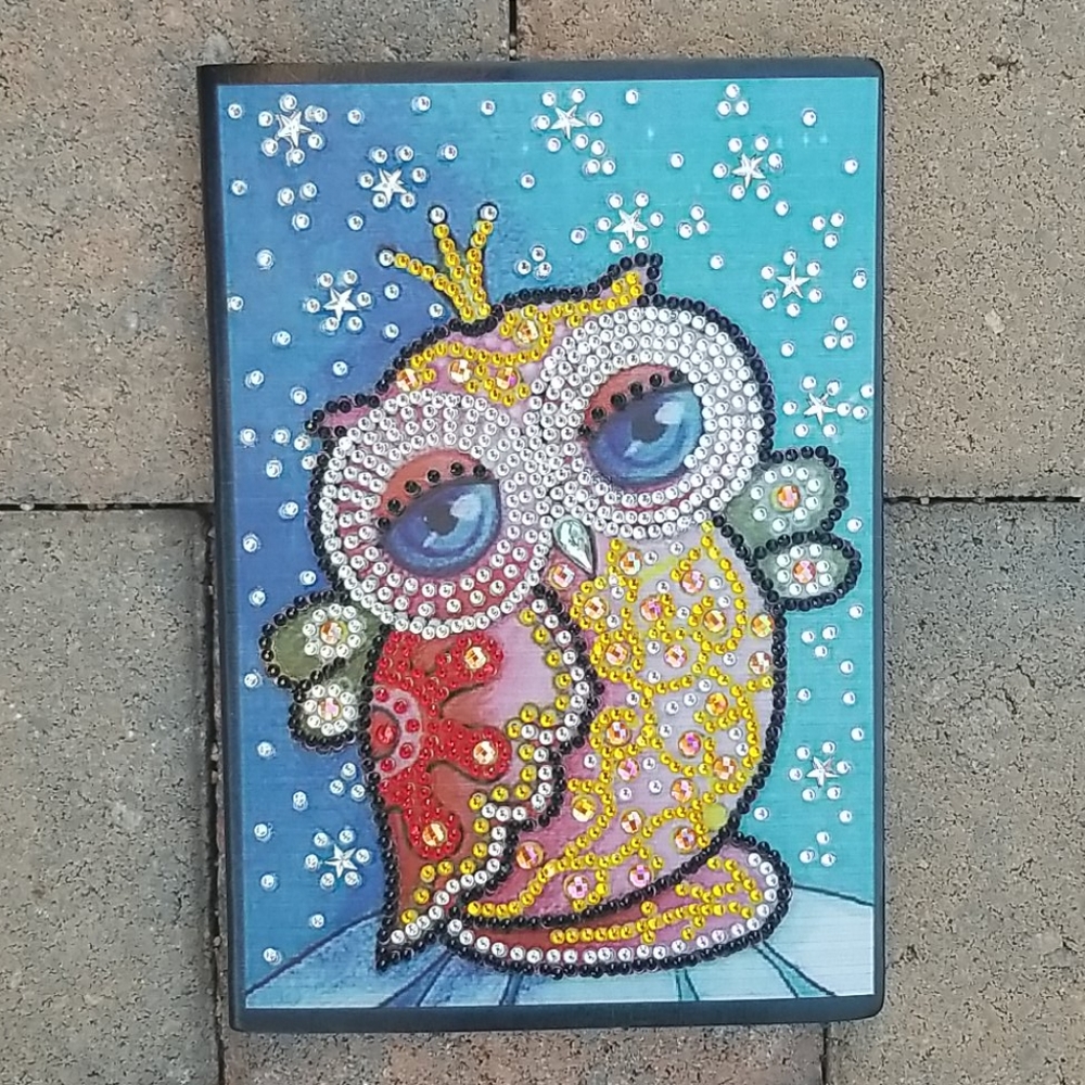 Jeweled Owl Soft Leather Notebook/journal NWOT